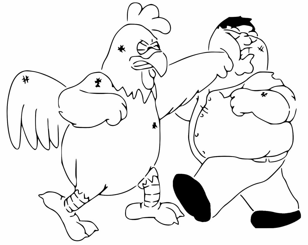 FG Chicken Fight Stencil