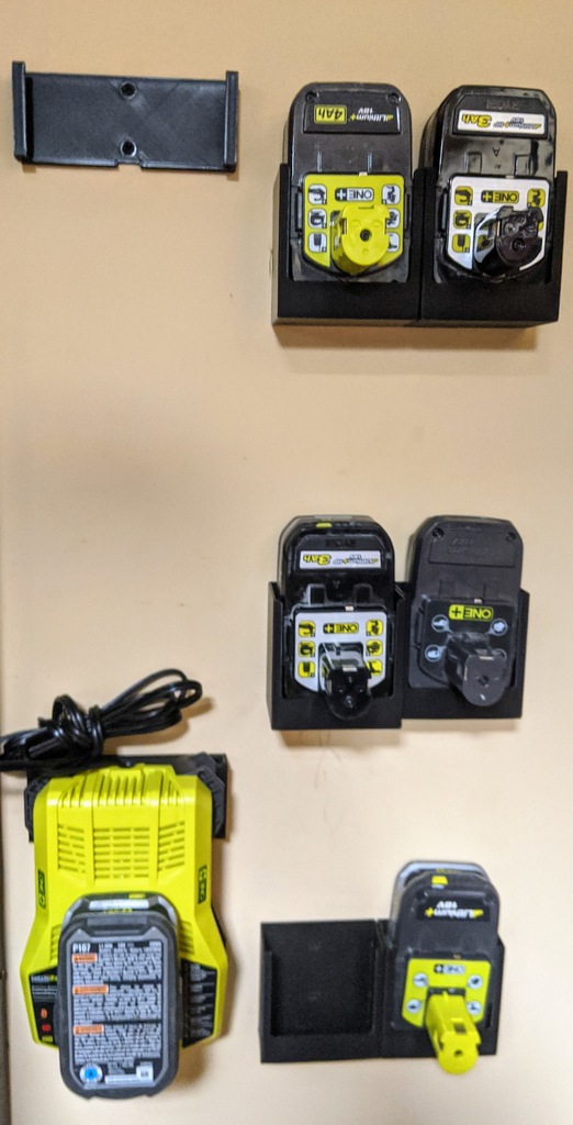 Ryobi P117 Charger Holster and Battery Wall Mounts