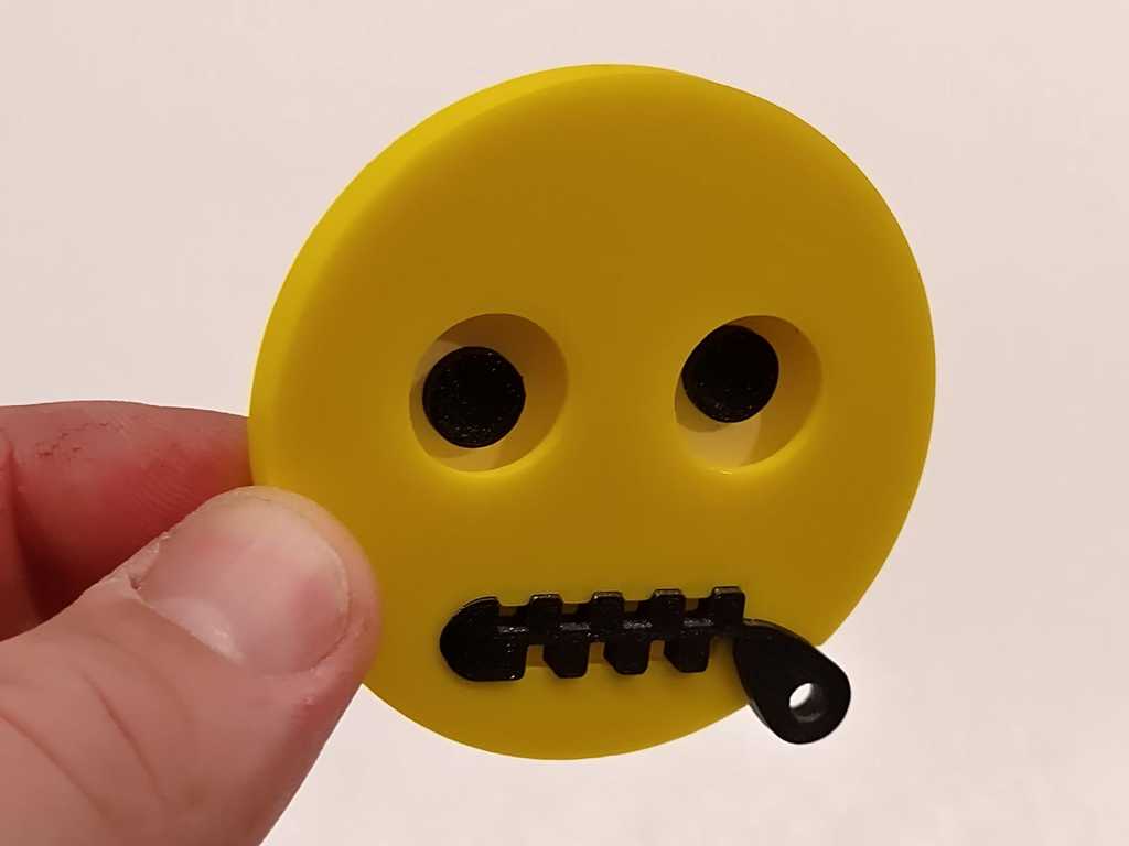 The "zipper-mouth" emoji 3d badge