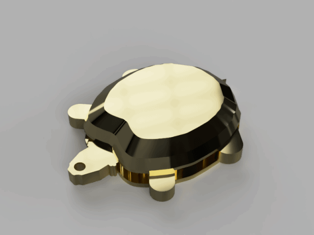 Miniatura 2 do modelo 3D Funky turtle keychain