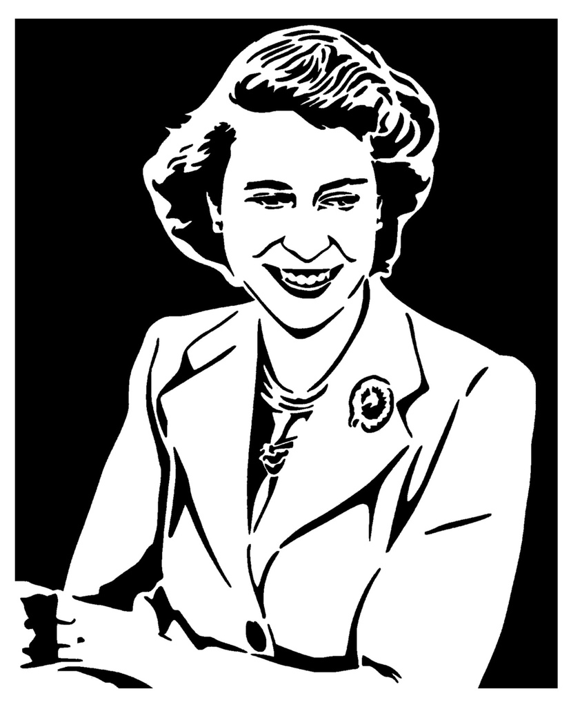Queen Elizabeth stencil 2