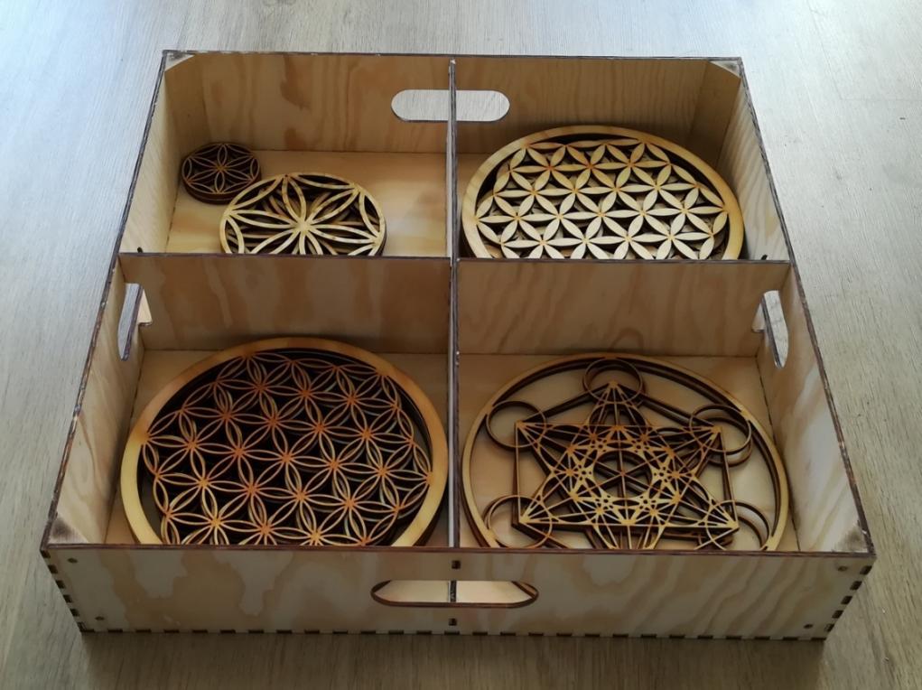 Storage box for sacred geometry decorations