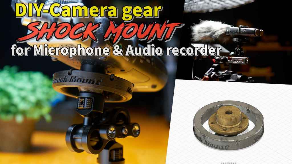  "SHOCK MOUNT" for Microphone & Audio Recorder - elastic suspension  vibration attenuation