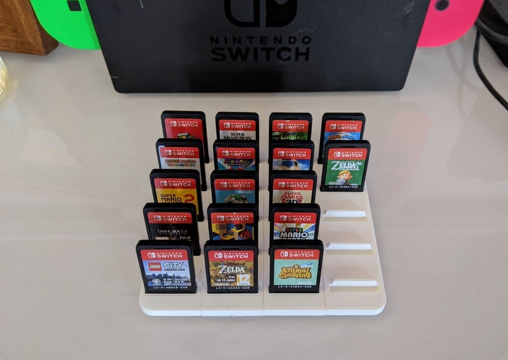 Modular rack for Nintendo Switch game cartridges