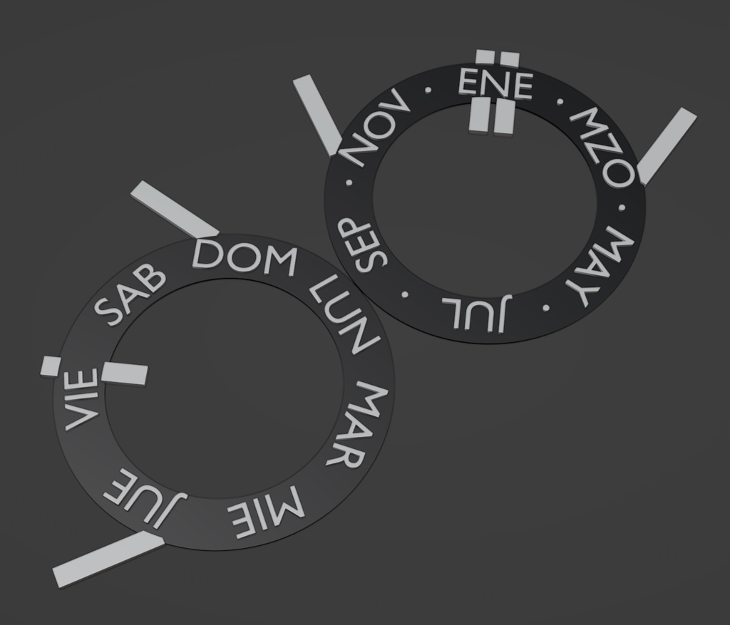Multi language dials for Perpetual Calendar Clocks