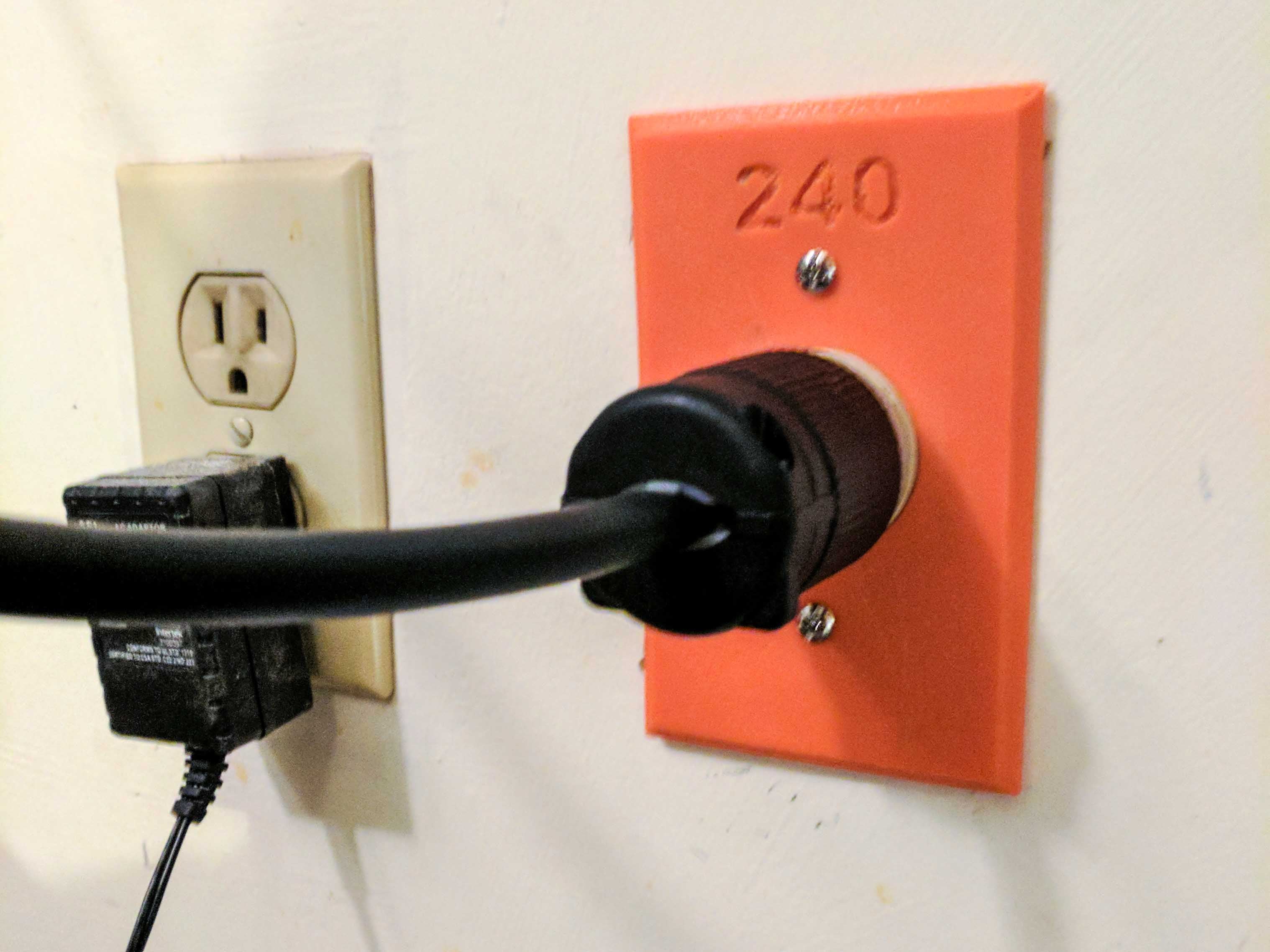 240V Single Outlet Cover Plate