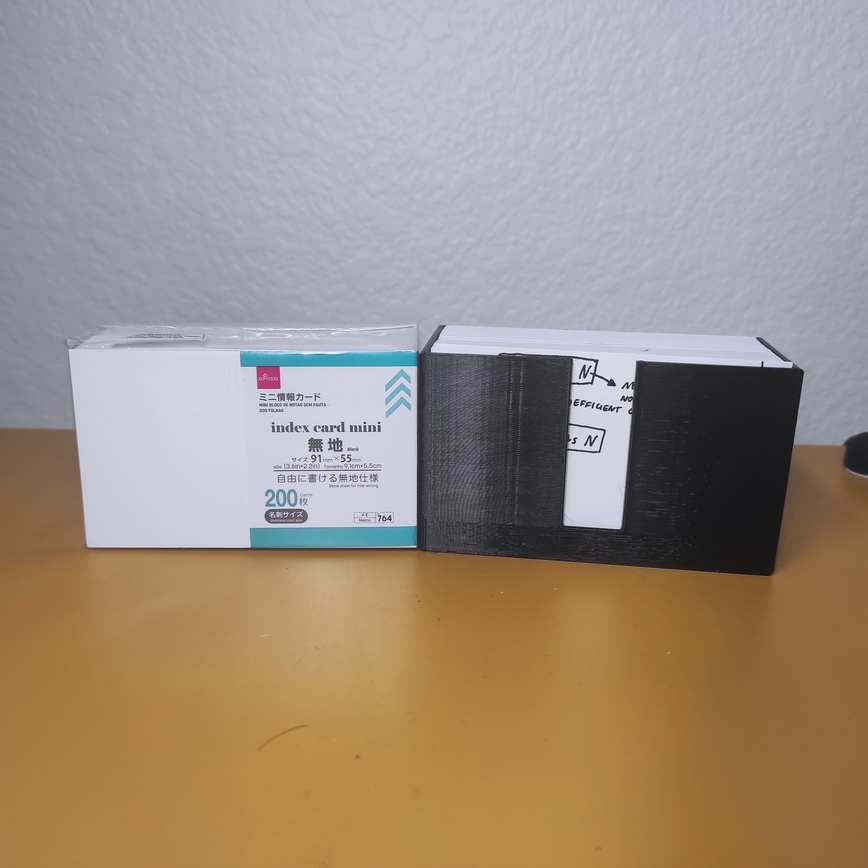 A box for small index cards (91mm x 55mm)