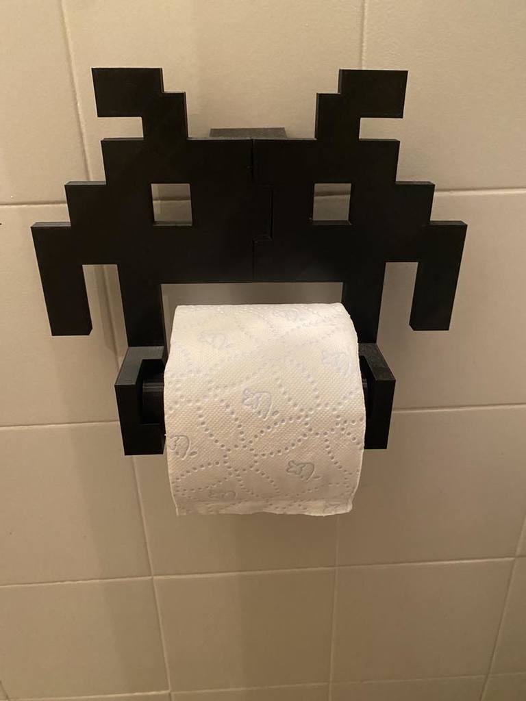 Support Rouleau Papier Toilette Space Invader