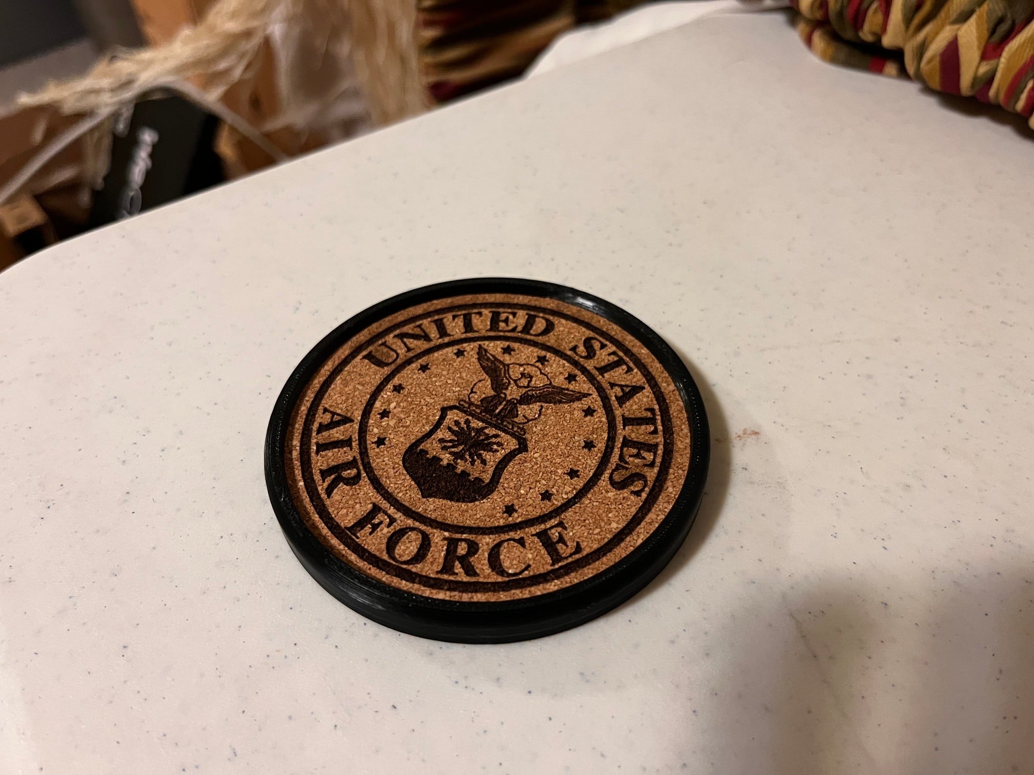 Coaster with cork insert