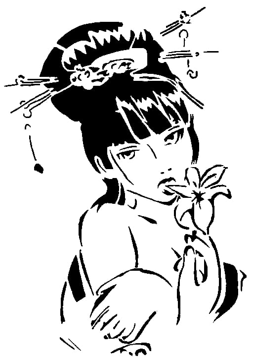 Geisha stencil