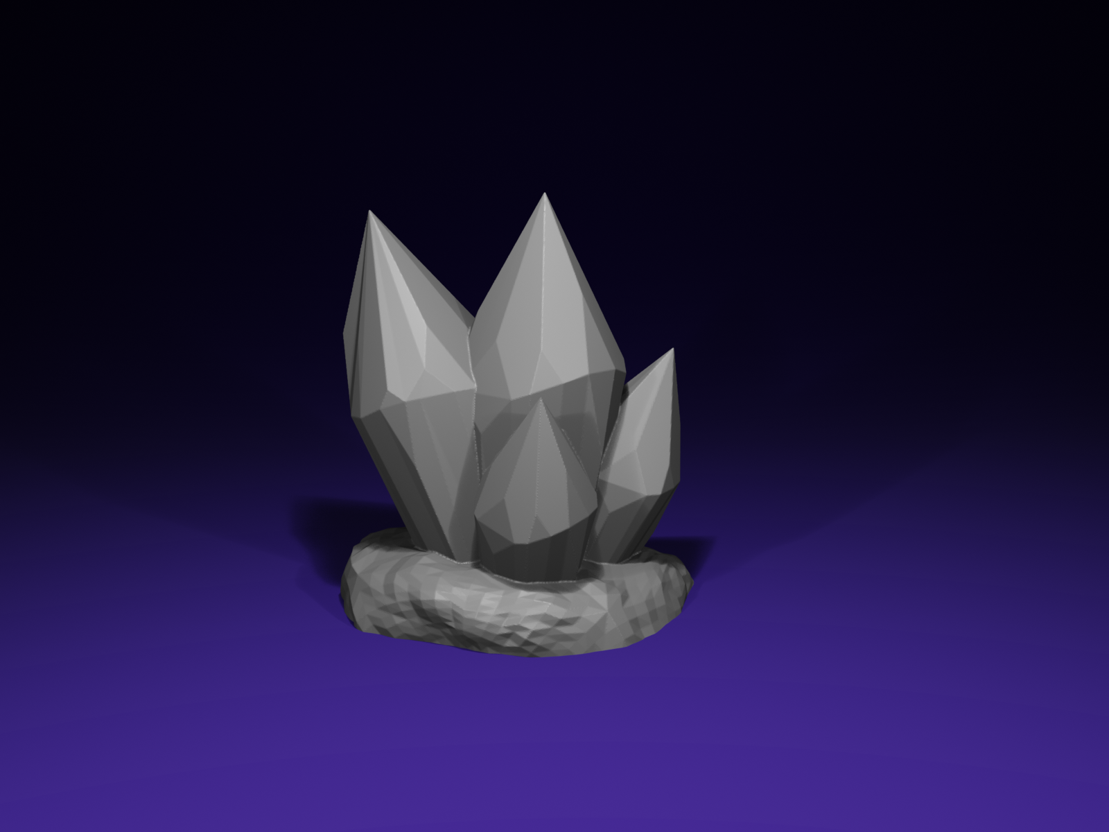 Crystal Cluster LC – Fantasy RPG Terrain, Magic Crystal Diorama Scatter, STL Model