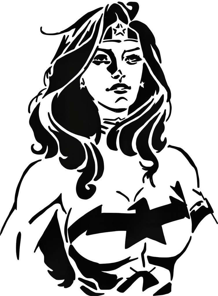 Wonder Woman stencil 6