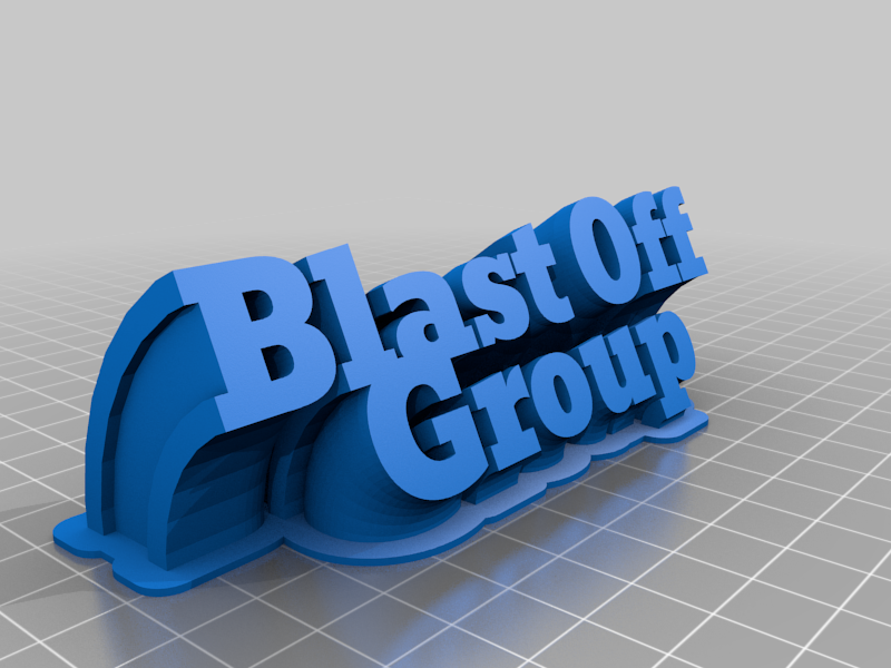 Blast Off Sweeping 2-line name plate (text)