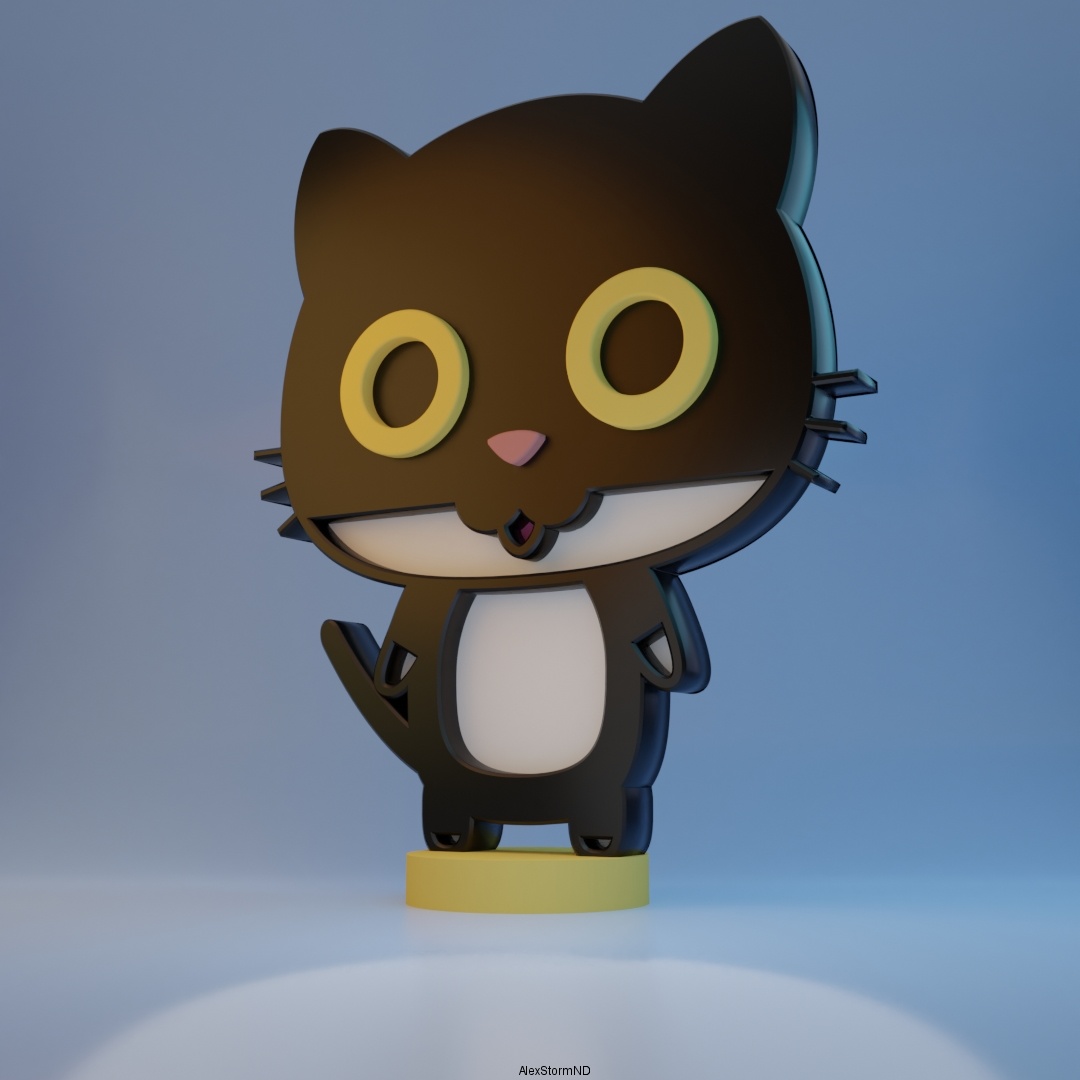 Flat Black Cat