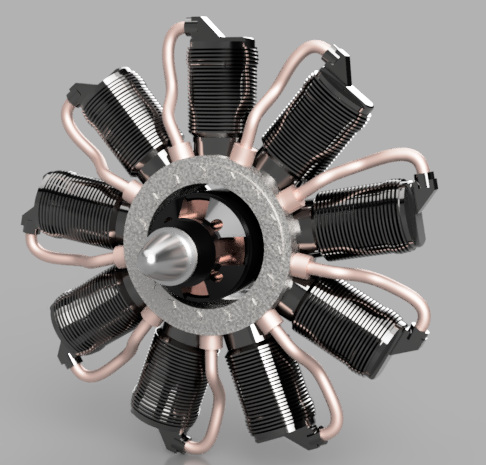 9 cylinder radial dummy motor