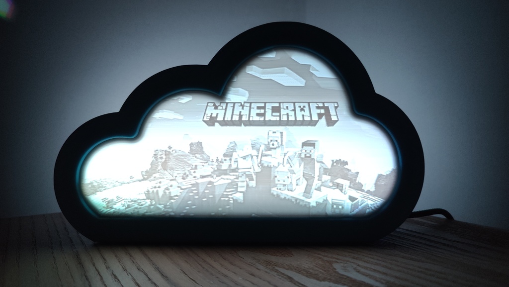 Minecraft Lithophane for Cloudy little night light