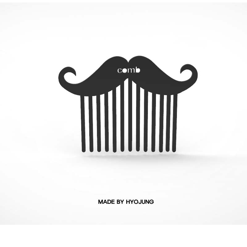 a mustache-shaped hairbrush