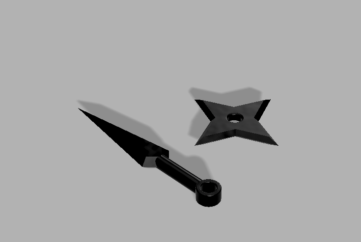[1/144 scale]kunai and syuriken set (Ninja's throwing star and knife)