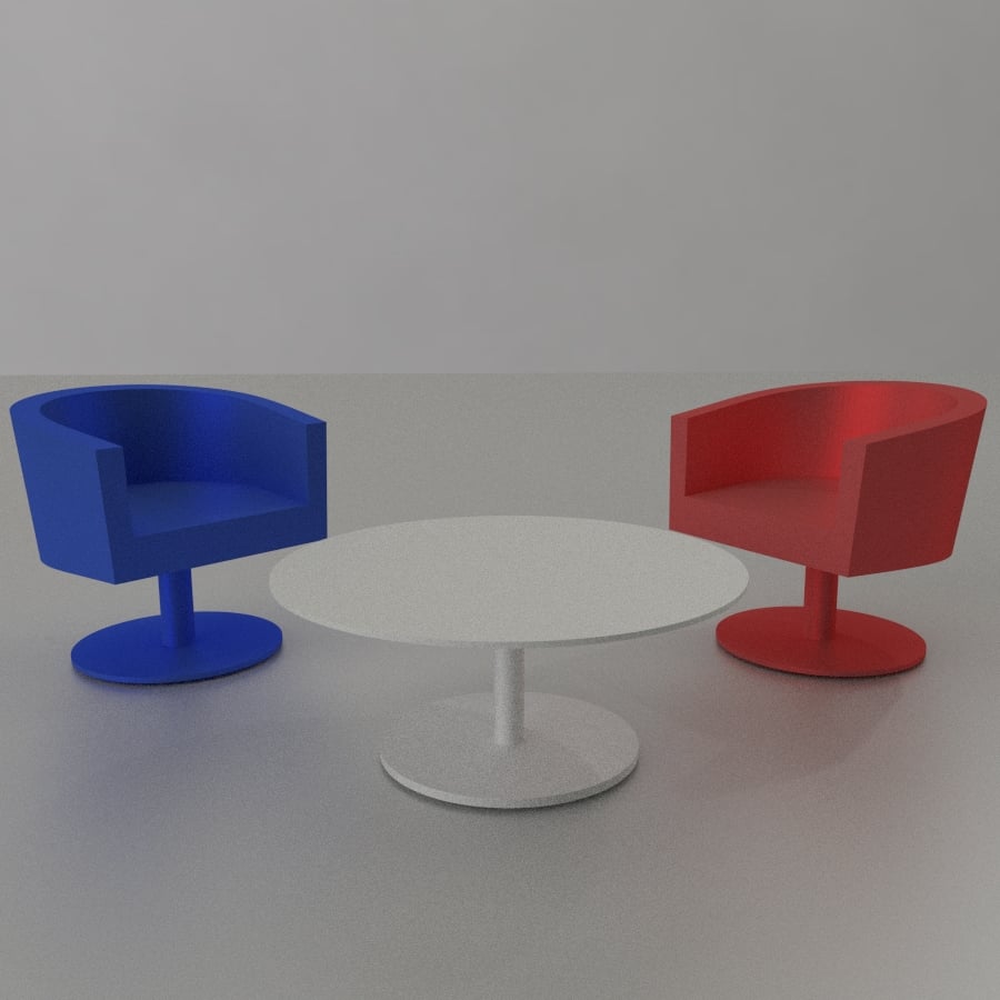 Armchair and Table Furniture House Miniature 1/24 scale