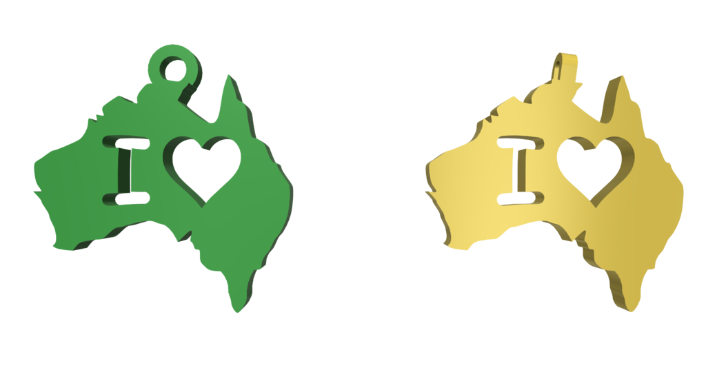 I Luv Australia Charms Key and Pendant
