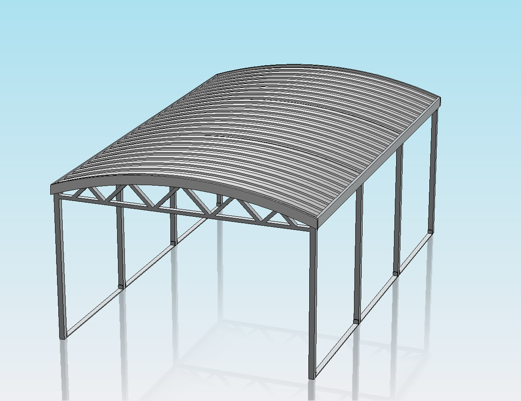 1:32 SCALE CURVED ROOF CARPORT