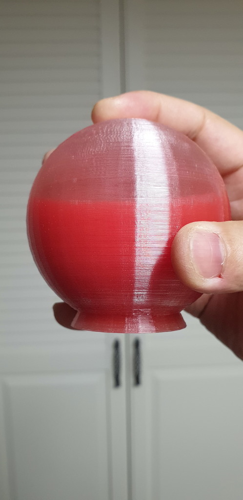 Translucent ball with paint