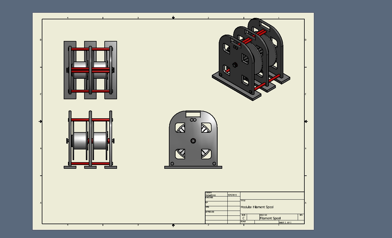 Modular, Printable Filament Spool