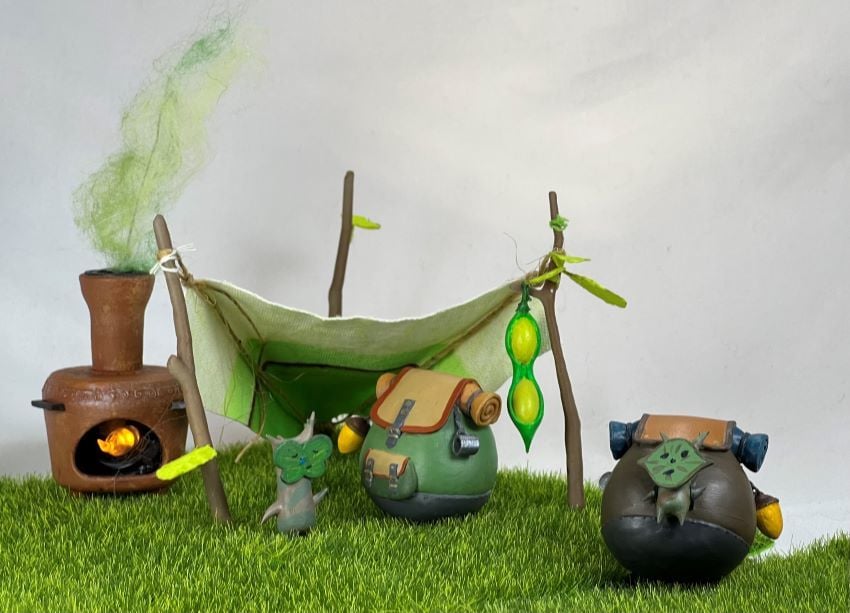 Korok Backpack Friends with tent, from Zelda totk