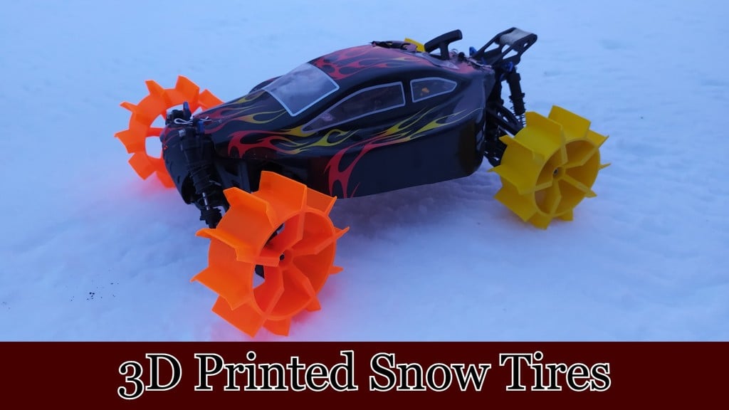 3D Printed Snow Tires For 1/10 Scale RC Car (12mm hex)