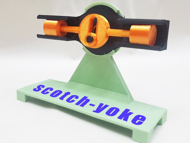 Fully 3D printable Scotch Yoke Mechanism - Rotary into Linear motion