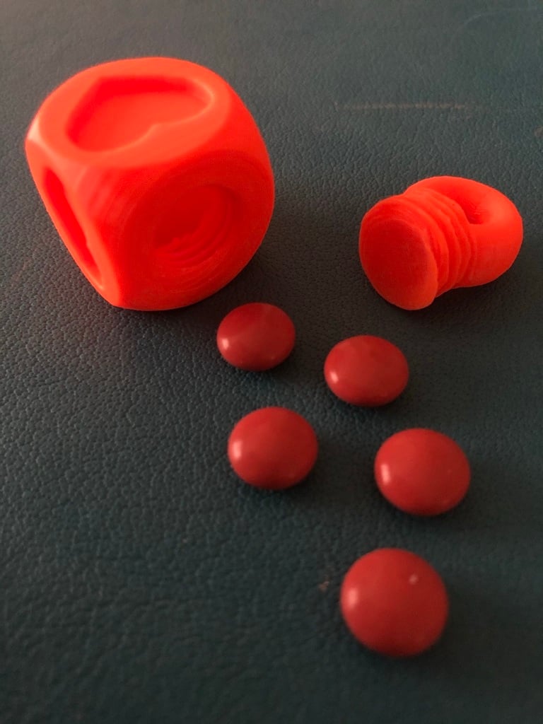 Dice Shaped Heart Pills Key Chain 4 Sizes