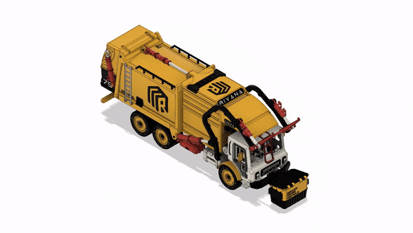 Miniatura 6 do modelo 3D Yellow Front Loading Garbage Truck (Basic) 