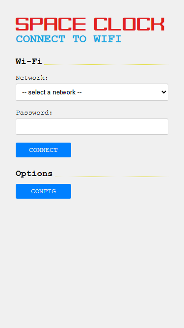 SPACE CLOCK screenshot connect