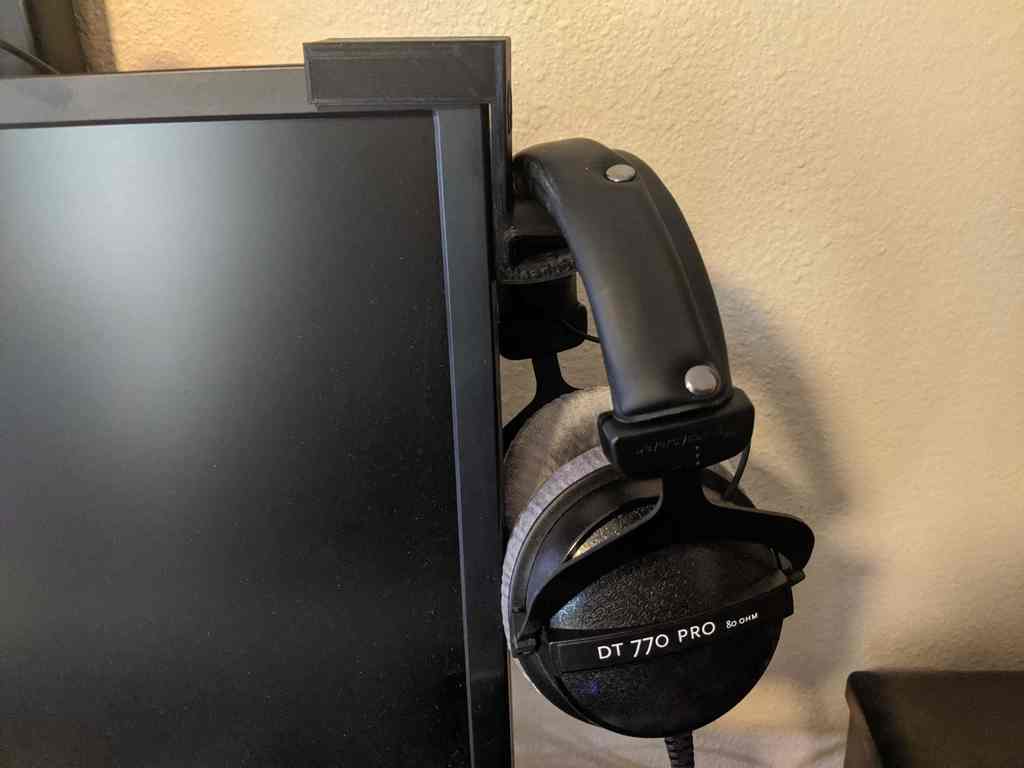 Monitor Mounted Headphone Hook