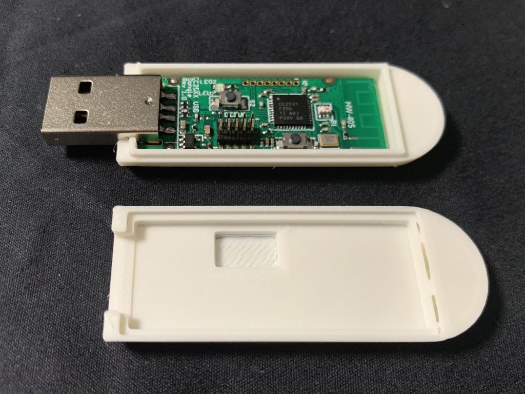 Ti CC2531 Zigbee USB Stick Case with rounded edges