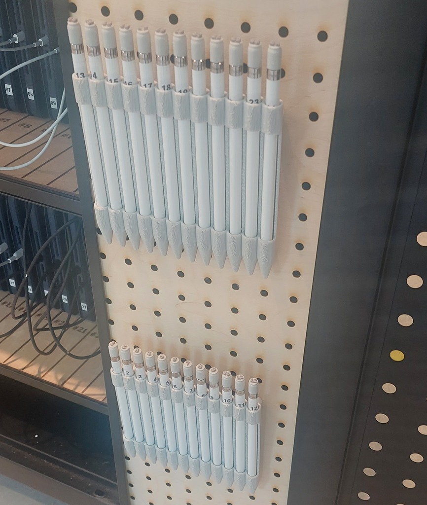 Apple Pencil Holder For Pegboard + Numbered Pencil Caps