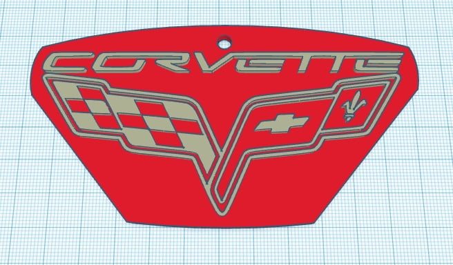 Corvette keychain or scale up for Wall art