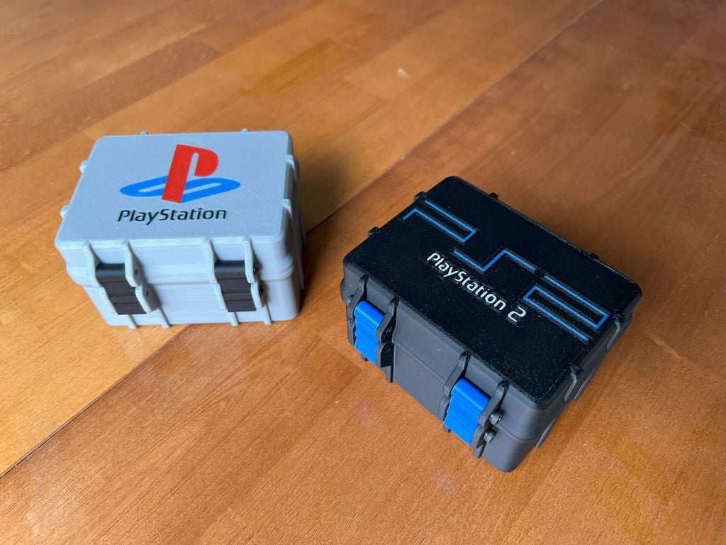 PlayStation 1 and 2 Memory Card Storage Box with Logo