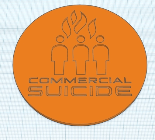 Commercial Suicide logo coaster