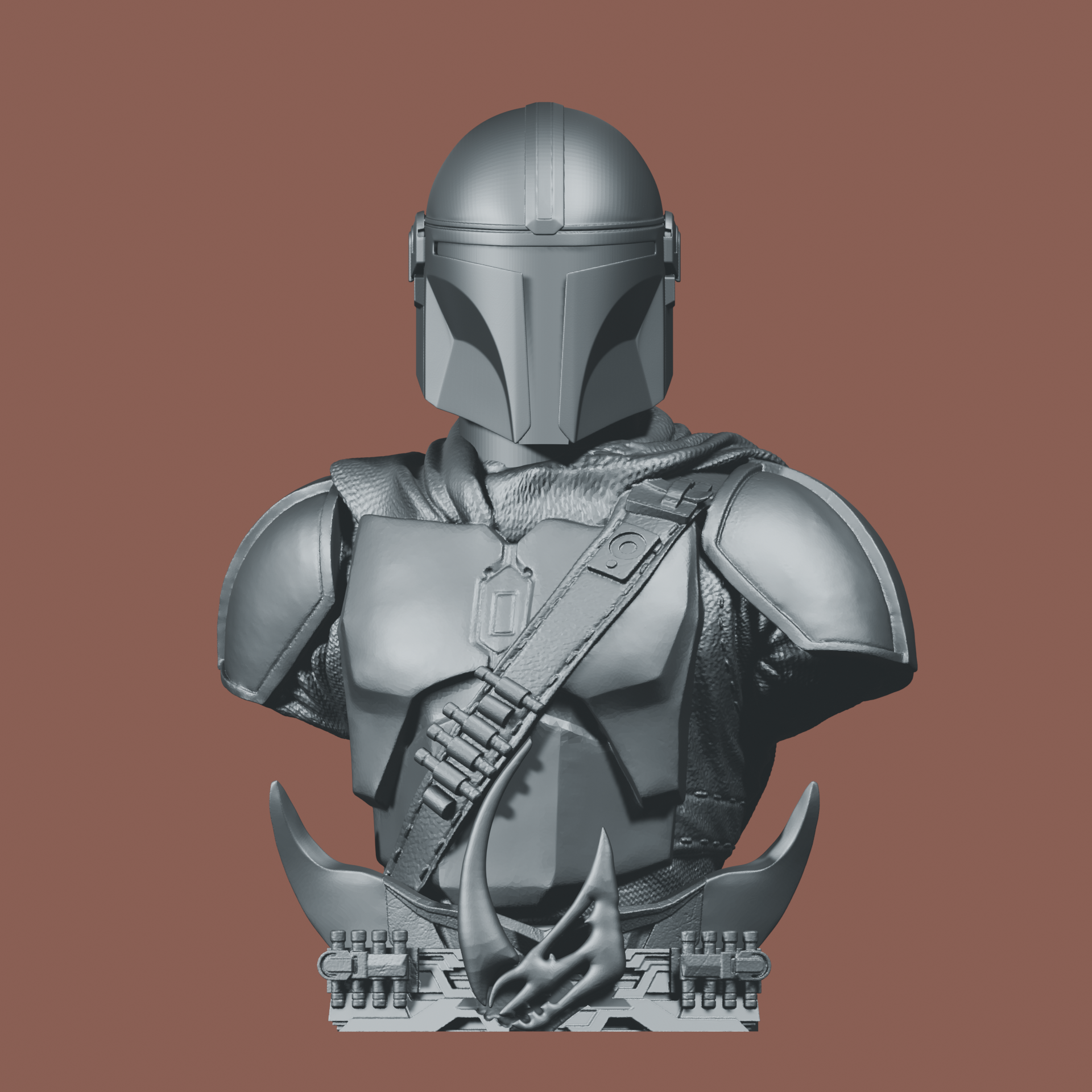 The Mandalorian Bust (UPGRADE) 80% Polygon reduction