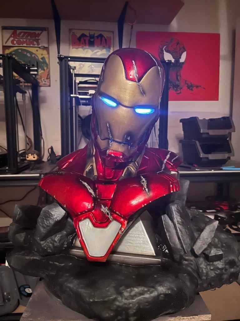 WICKED MARVEL IRON MAN BUST: TESTED AND READY FOR 3D PRINTING