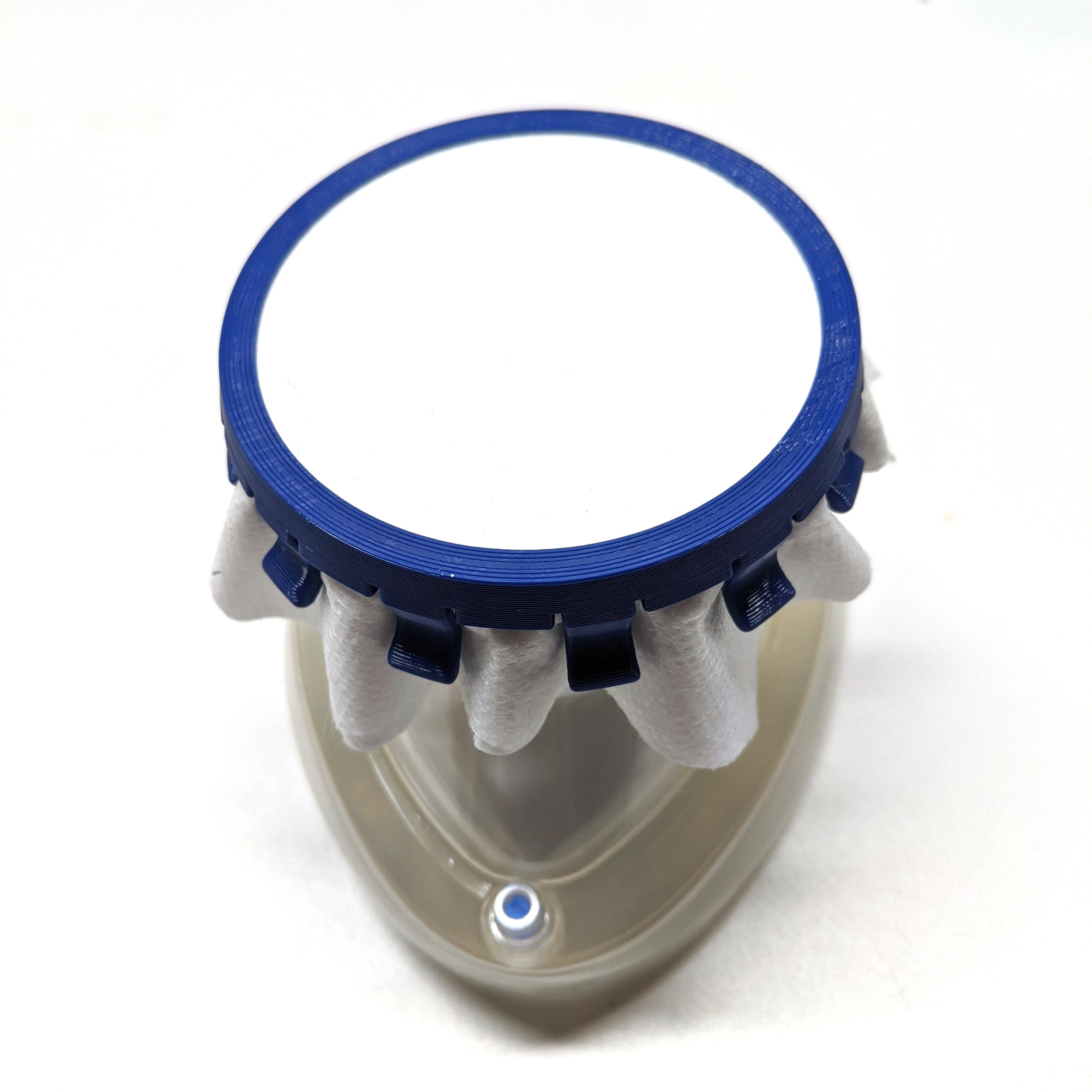 Anesthesia mask adapter for alternatively sourced filter material