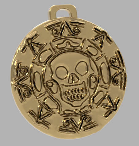 Keychain Pirates of the Caribbean Medallion Smoothed