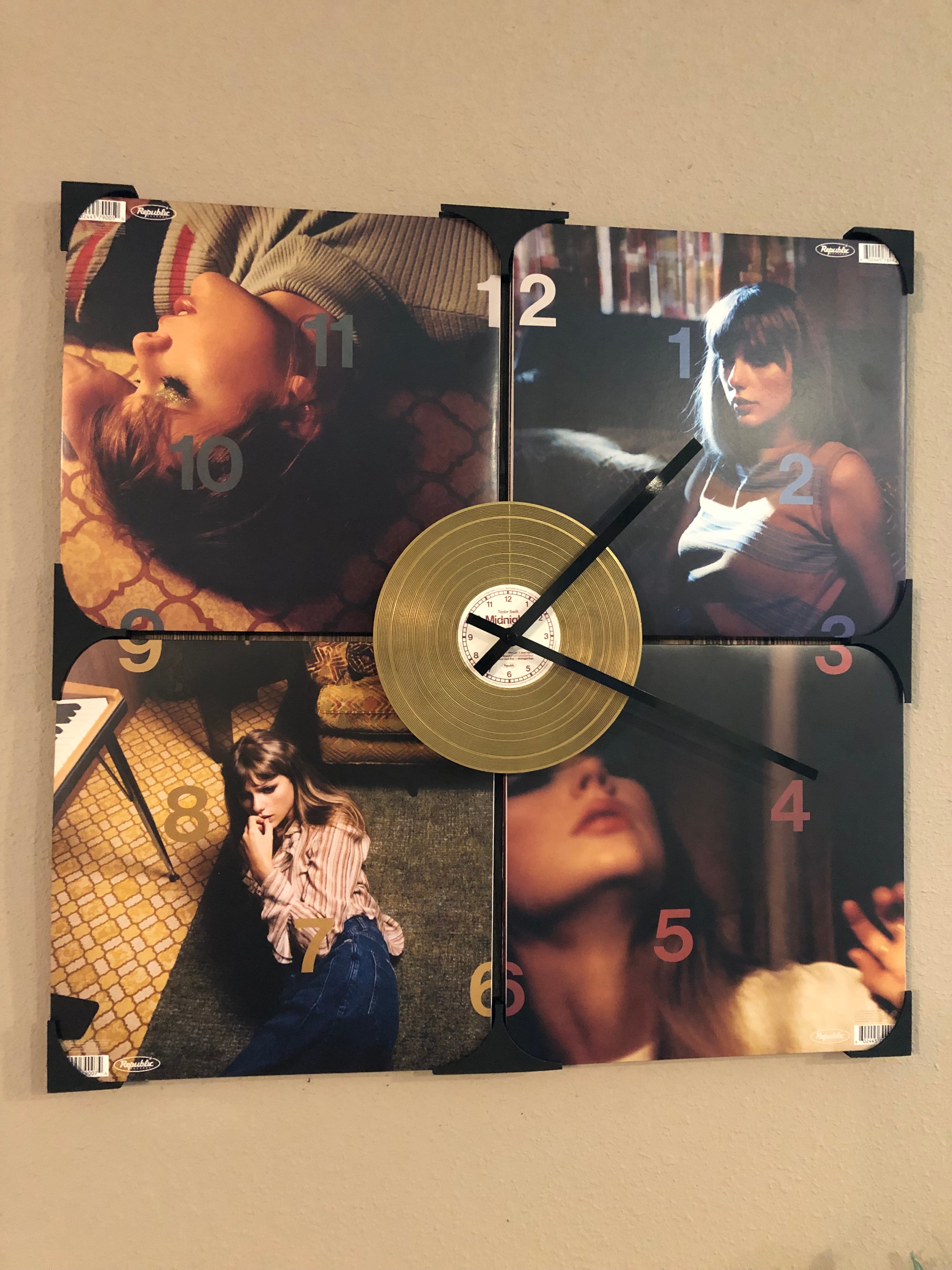 Vinyl Album Holder Wall Clock (Better Bottom Support)