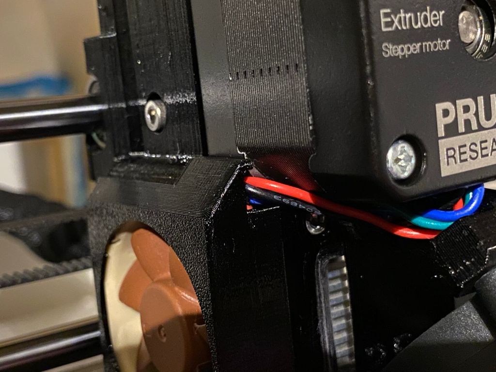 Prusa MK3s Hotend Fan Cover - with cable cover (snap over)