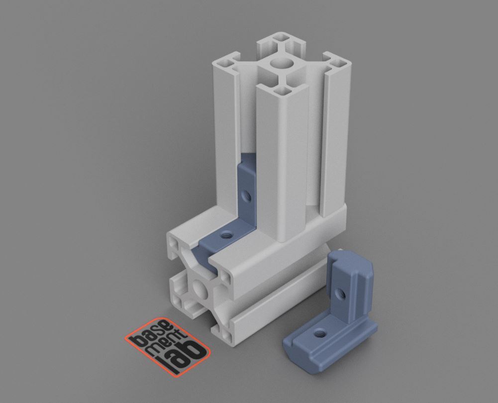 T-Slot Connector Hidden Mount M4 Thread 3030 Aluminium Profile. 3D model by Basement_Lab