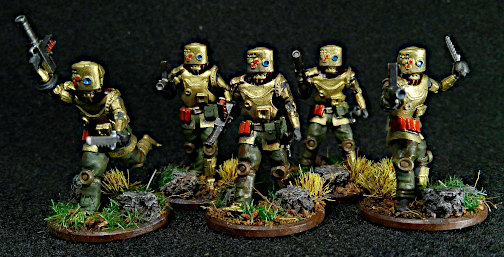 FIVE 1/60TH TRUE SCALE GOLD CYBORGS