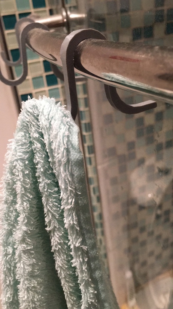 Useful hook for towels and clothes (especially in bathroom)