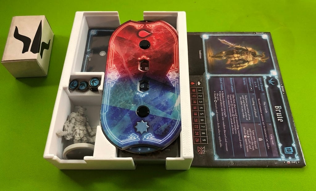 Gloomhaven character tray for sleeved cards and larger figure boxes