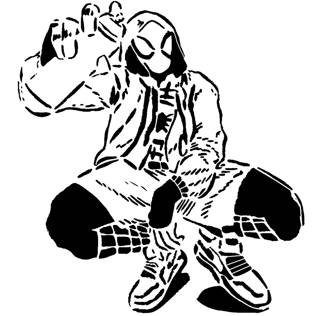 Spiderman Miles Morales stencil 4